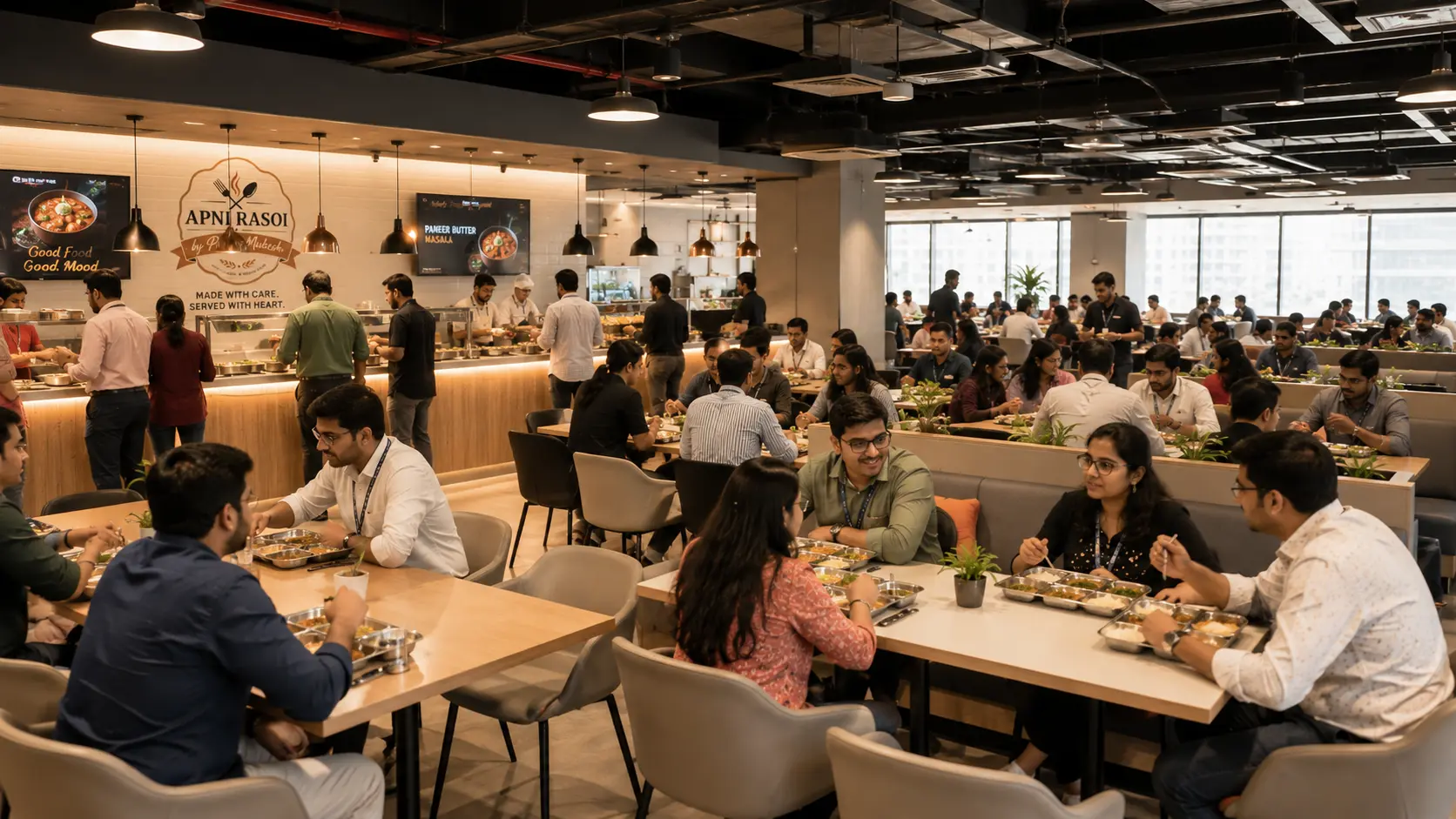 IT office cafeteria at lunchtime