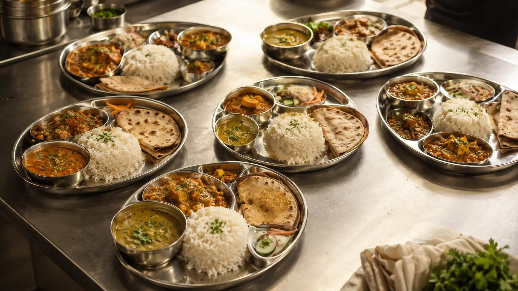 Fresh corporate meals prepared in the Apni Rasoi kitchen